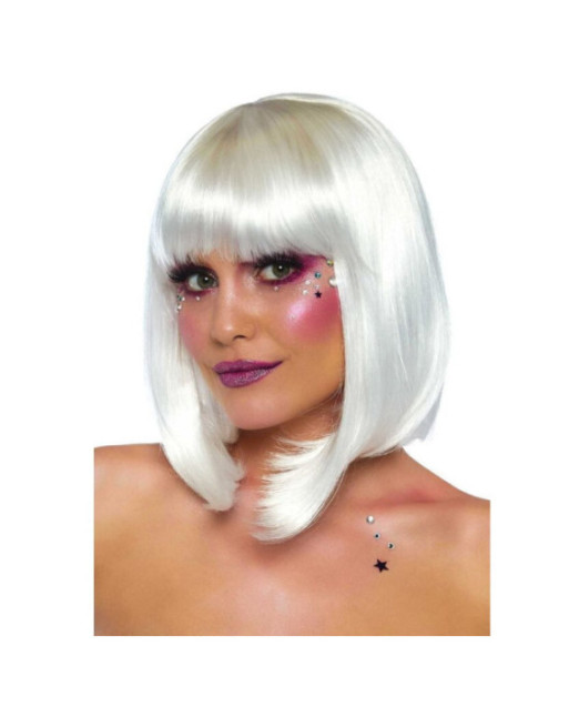LEG AVENUE - PARRUCCA BIANCA TAGLIO BOB FOSFORESCENTE