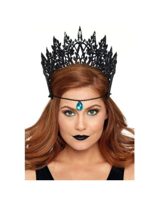 LEG AVENUE - CORONA CON GLITTER E GIOIELLO NERO
