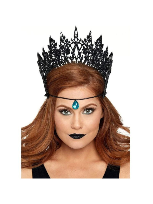 LEG AVENUE - CORONA CON GLITTER E GIOIELLO NERO