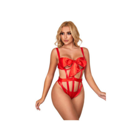 SUBBLIME - 954468 BODY SEXY TRAFORATO CON FIOCCO ROSSO S/M