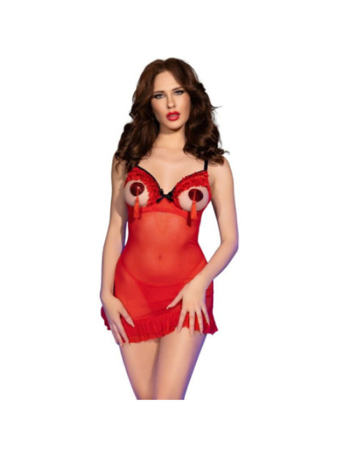 CHILIROSE - CR 4832 BABYDOLL ROSSO L/XL