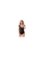 LIVCO CORSETTI FASHION - EVELYN LC 20243 BODY CON PROFILI IN PIZZO E TRASPARENZE NERO L/XL