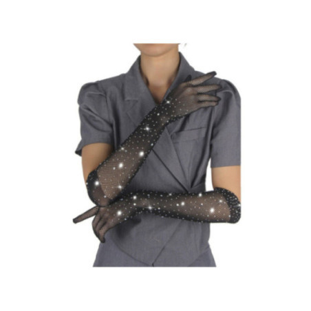 SUBBLIME - 957469SHINE GUANTI TRASPARENTI NERI S/M