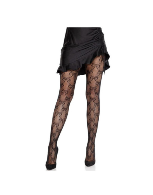 LEG AVENUE - COLLANT A RETE CON FIOCCO NERO
