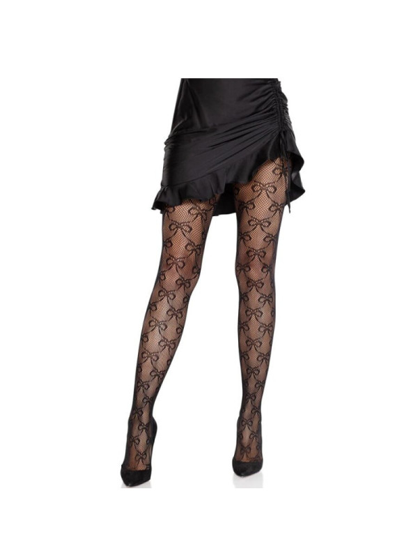 LEG AVENUE - COLLANT A RETE CON FIOCCO NERO
