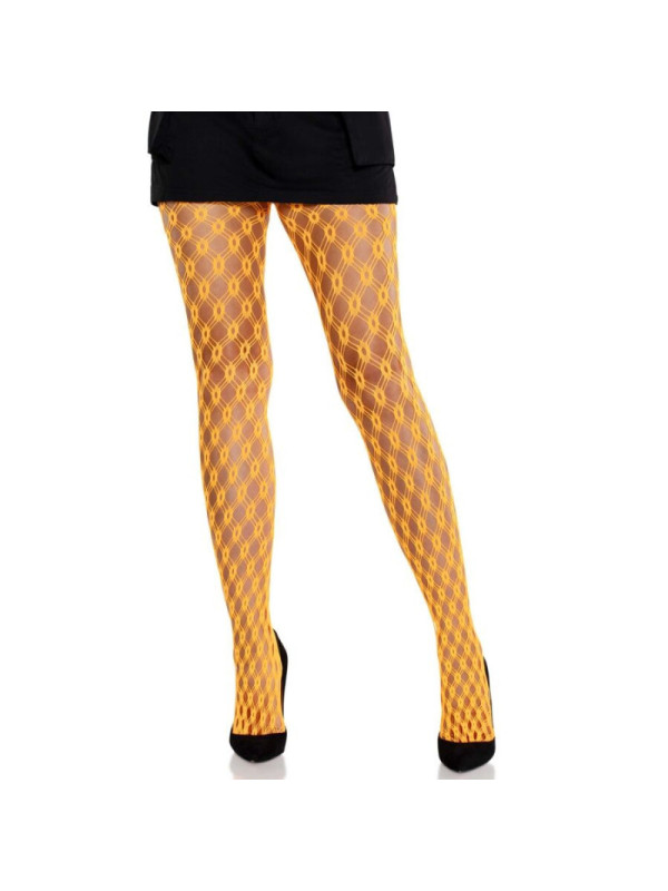 LEG AVENUE - COLLANT IN PIZZO CON OCCHIELLI NEON ARANCIONE