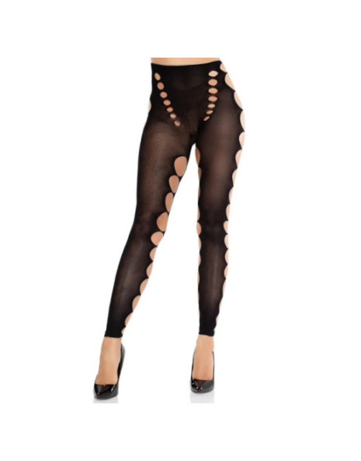 LEG AVENUE - CALZE COPRENTI SENZA CUCITURE CON TAGLIO AI PIEDI NERE