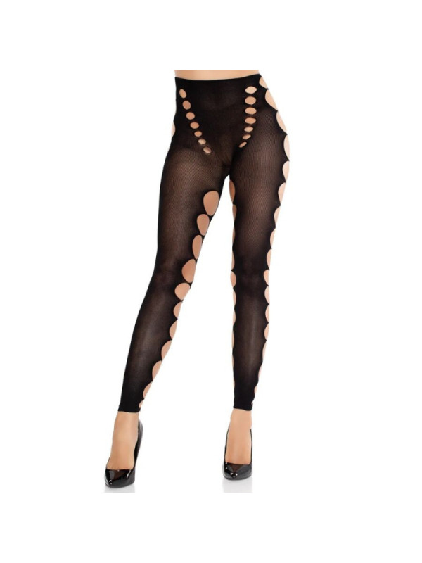 LEG AVENUE - CALZE COPRENTI SENZA CUCITURE CON TAGLIO AI PIEDI NERE