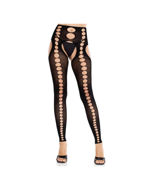 LEG AVENUE - CALZE COPRENTI SENZA CUCITURE SENZA SPALLINE NERE