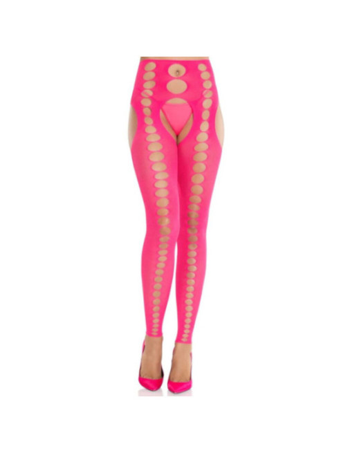 LEG AVENUE - CALZE COPRENTI SENZA SPALLINE E SENZA CUCITURE ROSA NEON