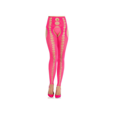 LEG AVENUE - CALZE COPRENTI SENZA SPALLINE E SENZA CUCITURE ROSA NEON