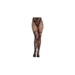 LEG AVENUE - CALZE IN PIZZO DAHLIA CON DETTAGLIO A RETE NERE