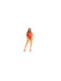 LEG AVENUE - BODY IN PIZZO ROSSO CON SCOLLO A INCROCIO TAGLIA UNICA