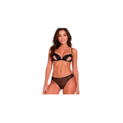 PASSION - INTIMARI REGGISENO + SLIP NERO L/XL