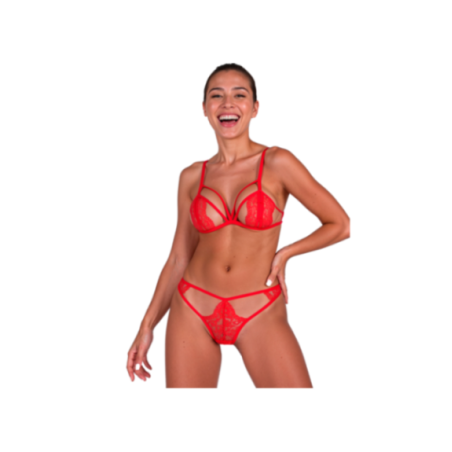 PASSION - ANUVERA REGGISENO + PERIZOMA FIRE BRICK L/XL