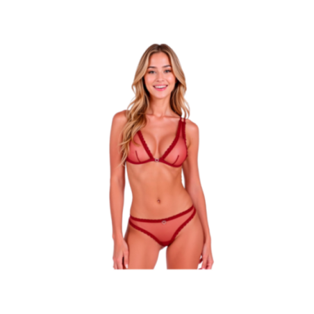 PASSION - BELISSANA REGGISENO + PERIZOMA BORDEAUX L/XL