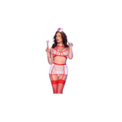 CHILIROSE - CR 4868 COSTUME INFERMIERA BIANCO/ROSSO L