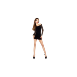 PASSION - WOMAN BS025 BODYSTOCKING ABITO NERO STILE TAGLIA UNICA