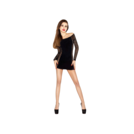 PASSION - WOMAN BS025 BODYSTOCKING ABITO NERO STILE TAGLIA UNICA