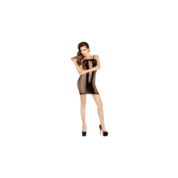 PASSION - WOMAN BS027 ABITO NERO STILE BODYSTOCKING TAGLIA UNICA