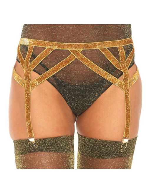 LEG AVENUE - CINTURINO ELASTICO IN LUREX TAGLIA UNICA