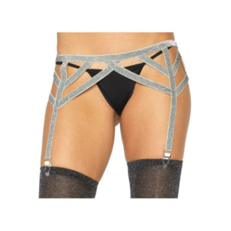 LEG AVENUE - CINTURA ELASTICA IN LUREX ARGENTO TAGLIA UNICA