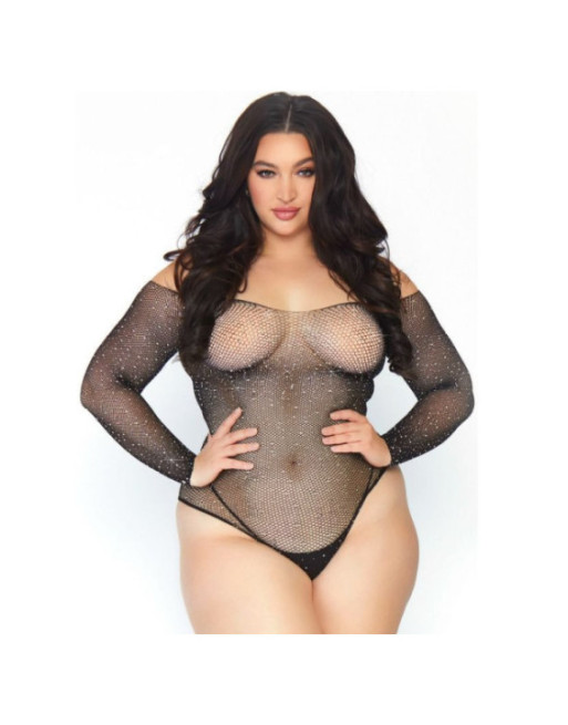 LEG AVENUE - BODYSTOCKING A RETE CRISTALLIZZATA LEG AVENUE - 1X-2X