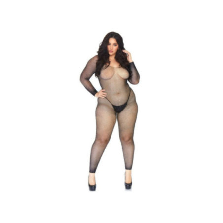 LEG AVENUE - CALZA BODY A RETE CRISTALLIZZATA 1X-2X