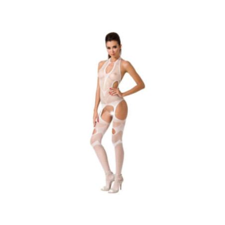 PASSION -E DONNA BS053 BODYSTOCKING BIANCO TAGLIA UNICA