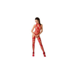 PASSION - DONNA BS053 BODYSTOCKING ROSSO TAGLIA UNICA