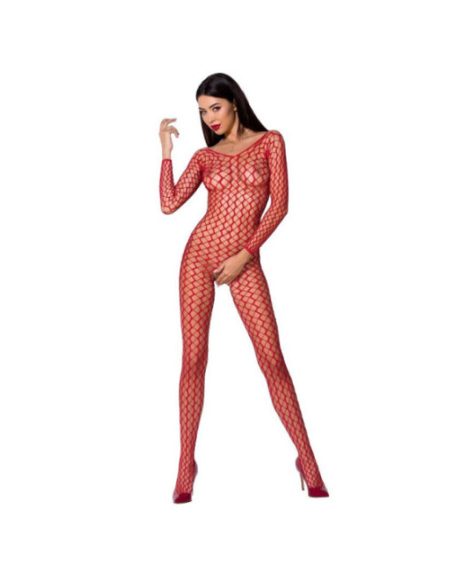 PASSION - WOMAN BS068 BODYSTOCKING ROSSO TAGLIA UNICA