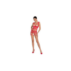 PASSION - WOMAN BS089 BODYSTOCKING ROSSO TAGLIA UNICA
