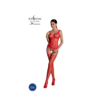 PASSION - COLLEZIONE ECO BODYSTOCKING ECO BS001 ROSSO