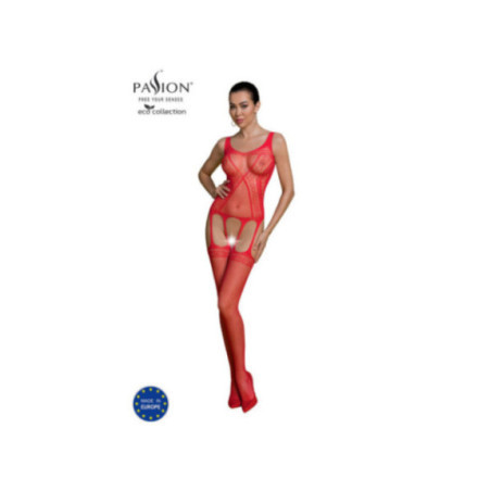 PASSION - COLLEZIONE ECO BODYSTOCKING ECO BS007 ROSSO