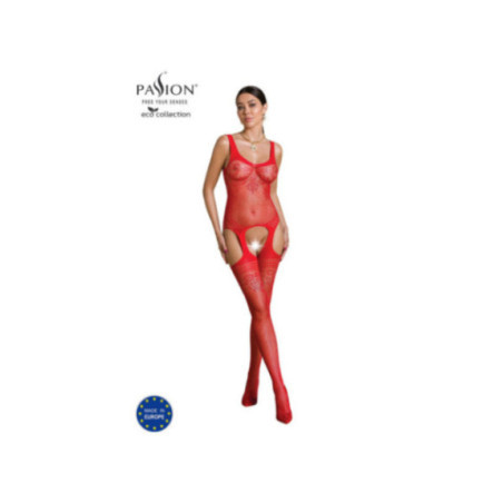 PASSION - COLLEZIONE ECO BODYSTOCKING ECO BS008 ROSSO