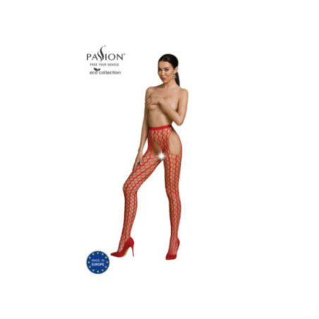 PASSION - COLLEZIONE ECO BODYSTOCKING ECO S007 ROSSO