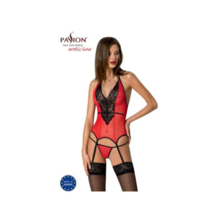 PASSION - CORSETTO PEONIA LINEA EROTICA ROSSO L/XL