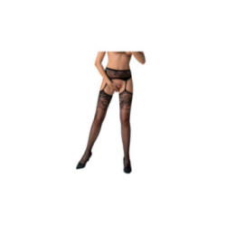 PASSION - S029 COLLANT NERO CON GIARRETTIERA TAGLIA UNICA