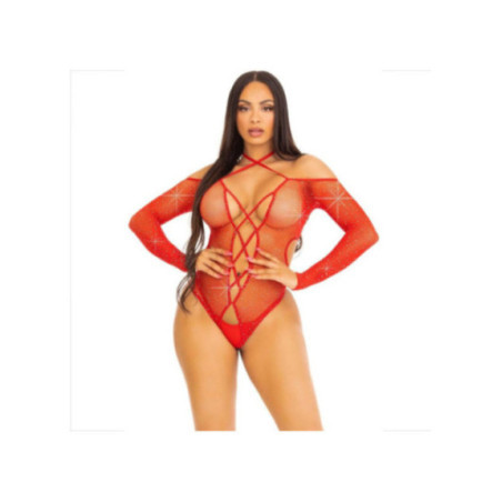 LEG AVENUE - BODY CROTHLESS CON ROSSO LUCIDO