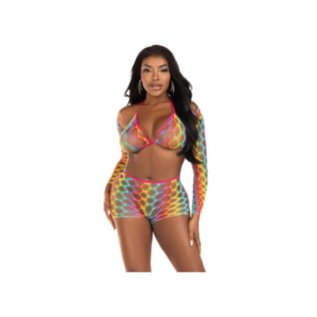 LEG AVENUE - SET TRE PEZZI MULTICOLORE