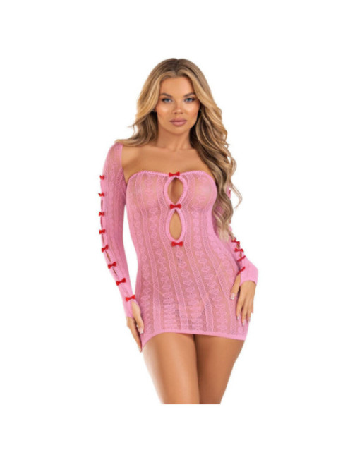 LEG AVENUE - ABITO CUORE E FIOCCHI ROSA TAGLIA UNICA