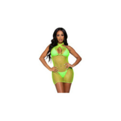 LEG AVENUE - ABITO INCROCIATO A RETE VERDE TAGLIA UNICA