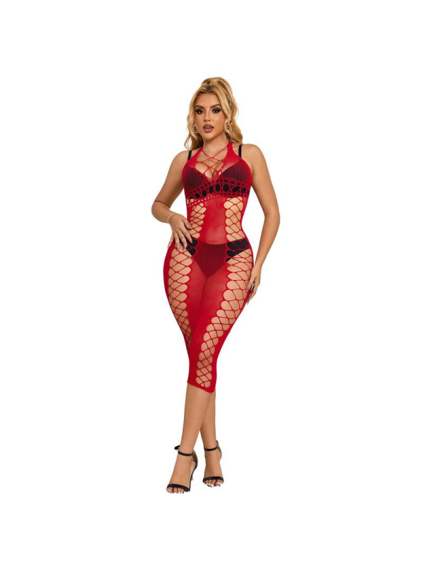 SUBBLIME - 952327 VESTITO LUNGO A RETE ROSSO TAGLIA UNICA