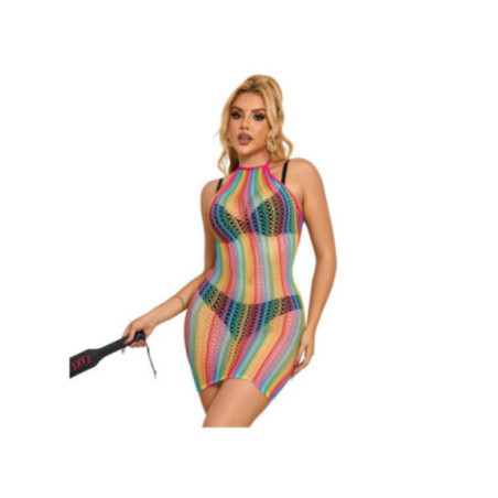SUBBLIME - 952341 VESTITO A RETE ARCOBALENO TAGLIA UNICA