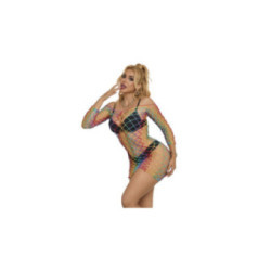 SUBBLIME - 952426 VESTITO A RETE MANICA LUNGA ARCOBALENO TAGLIA UNICA