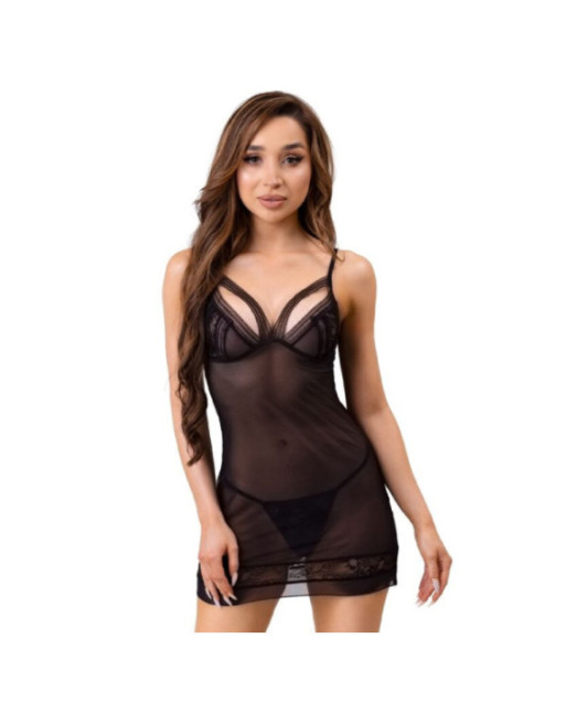 LIVCO CORSETTI FASHION - MELISENDA CF 1709 ACCAPPATOIO + CAMICIA + PERIZOMA NERO S