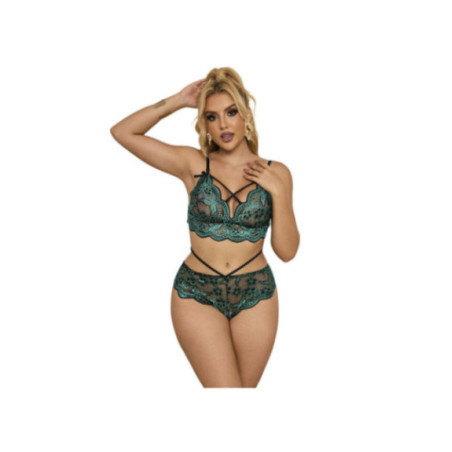 SUBBLIME - 954093 REGGISENO + SLIP PIZZO VERDE L/XL