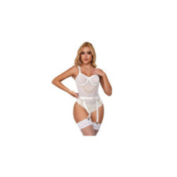 SUBBLIME - 954284 BODY CON CATENE + CINTURA GIACCHE BIANCO S/M