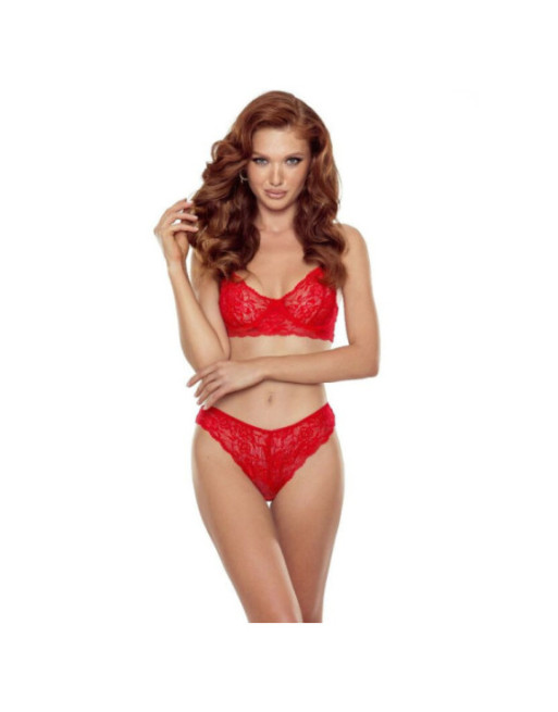 PASSION - DENELIA SET PERIZOMA + REGGISENO ROSSO S/M