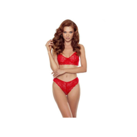 PASSION - DENELIA SET PERIZOMA + REGGISENO ROSSO S/M